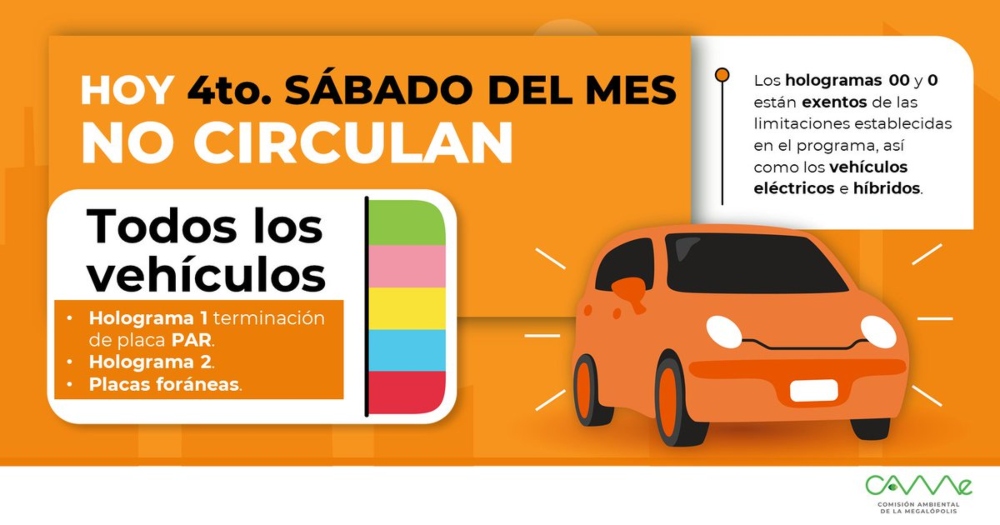 Hoy No Circula 25 de octubre: ¿Qué autos no tienen permiso de salir el sábado?