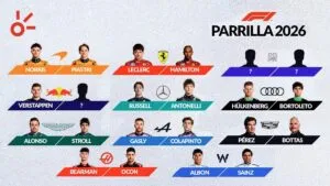 Fórmula 1 2026: lista completa de pilotos y equipos para la nueva temporada