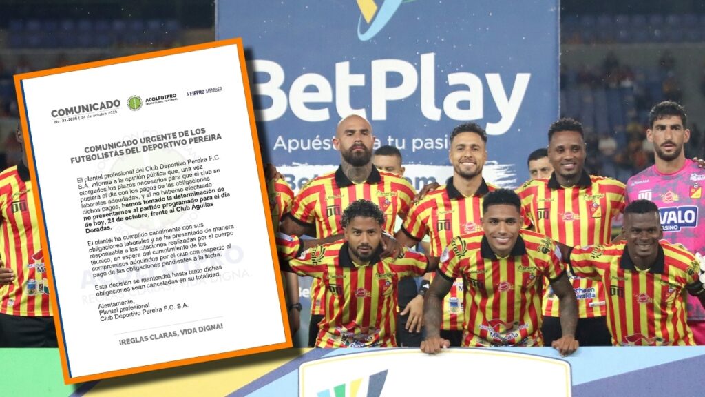 Jugadores del Deportivo Pereira y su comunicado. - Vizzor Image.