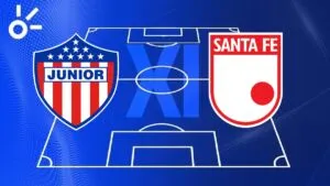 Alineaciones confirmadas de Junior vs Independiente Santa Fe por la Liga BetPlay 2025-II