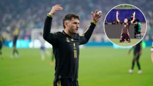 Santiago Gimenez se rinde ante Tahiel Jiménez en el triunfo de la sub 20