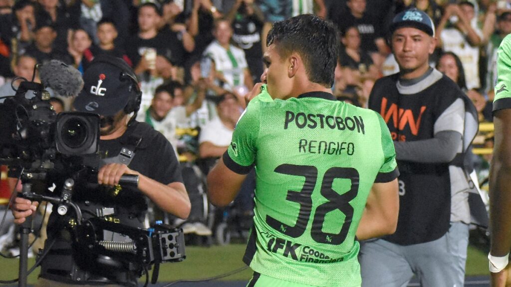 Juan Manuel Rengifo celebrando su gol con Atlético Nacional / Vizzor