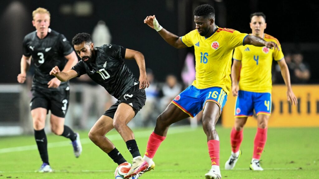 Otro postal del triunfo de Colombia contra Nueva Zelanda. AFP