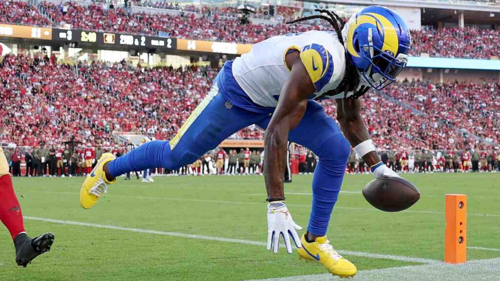 Davante Adams durante el Rams vs 49ers NFL 2025