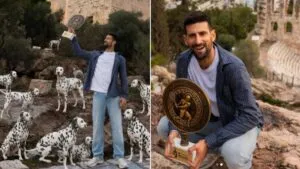 Djokovic celebra su título ATP 250 de Atenas, ¡al estilo de 101 dálmatas!