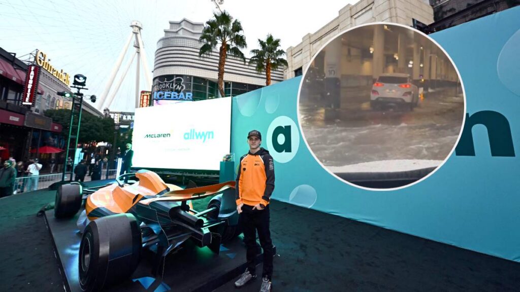 Las Vegas sufrió lluvias que dejaron inundaciones puntuales, pero el GP de Fórmula 1 sigue sin riesgo de cancelación