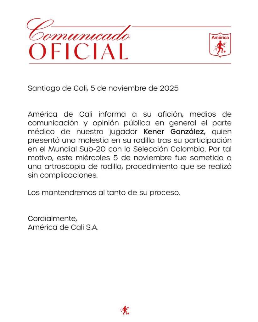 Comunicado de América de Cali.