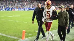 Escalofriante lesión de Jayden Daniels en la paliza de Seahawks ante Commanders