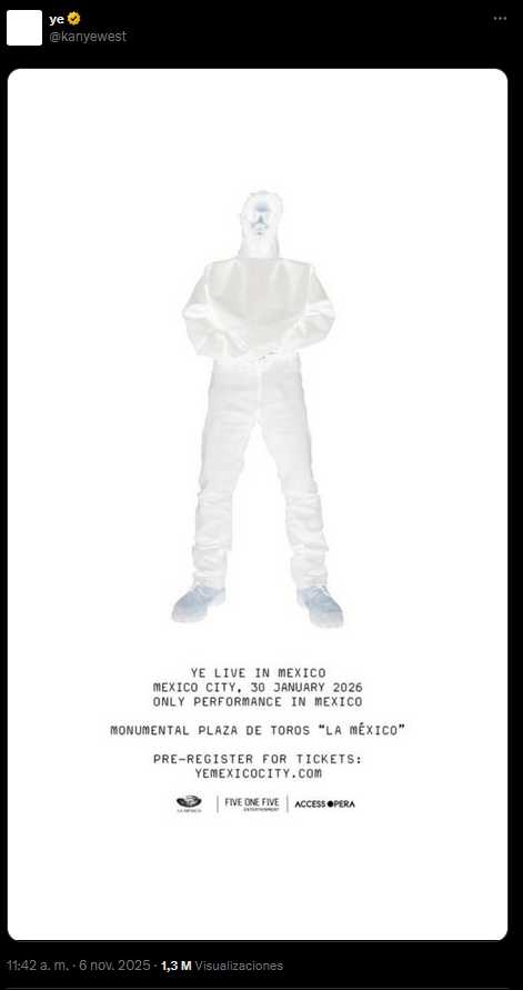 Kanye West en Mexico. Foto print 'X?: @kanyewest