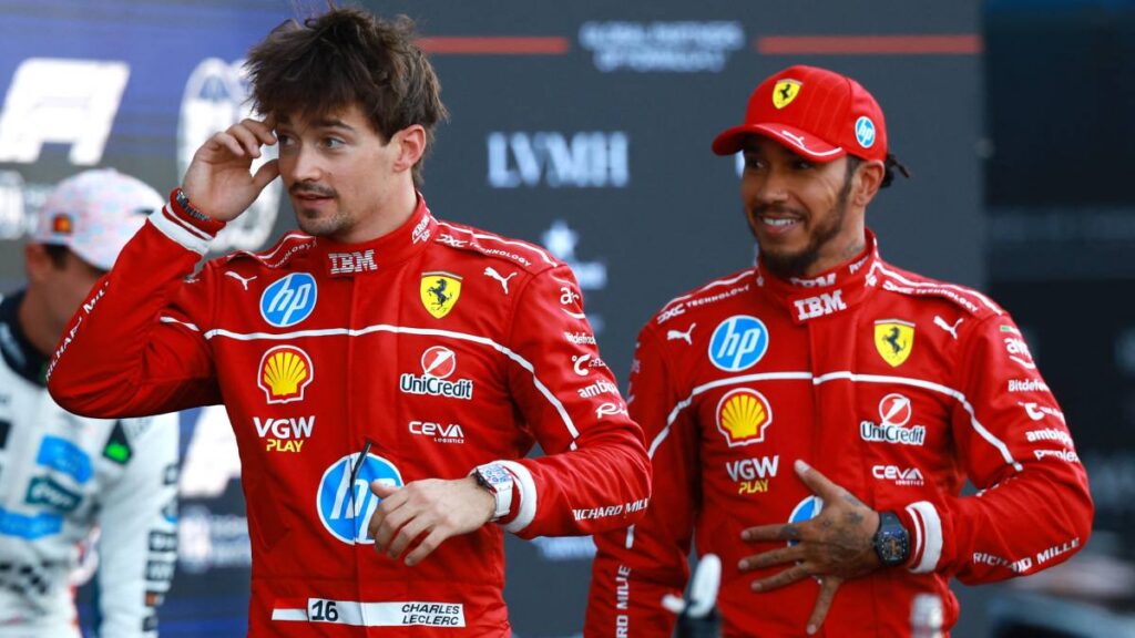 Charles Leclerc y Lewis Hamilton | Reuters