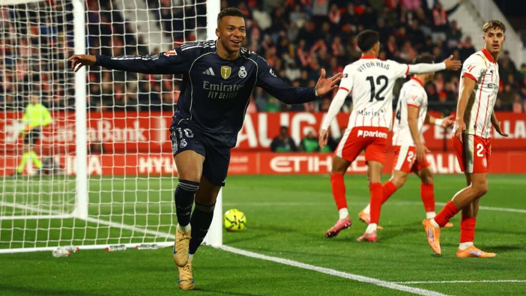 Mabppé rescató el empate ante el Girona, llega a 53 goles, iguala a Cristiano Ronaldo y el Madrid es segundo de LaLiga