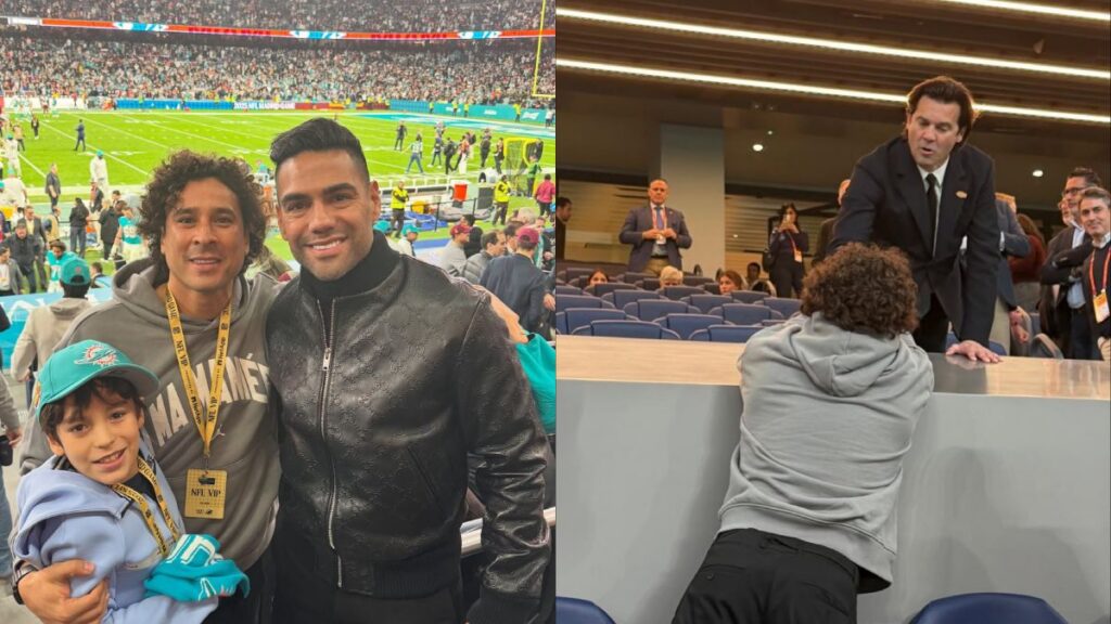 Ochoa con Falcao y Solari en la NFL en Madrid