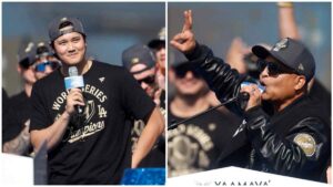 El tricampeonato, protagonista en el desfile de los Dodgers