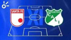 Alineaciones confirmadas de Independiente Santa Fe vs Deportivo Cali por la Liga BetPlay 2025-II