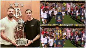 ¡De espaldas! Estudiantes de La Plata protesta el polémico título de Rosario Central en Argentina