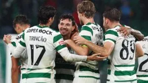 Sporting Lisboa golea al Brujas con gol de Luis Javier Suárez incluido