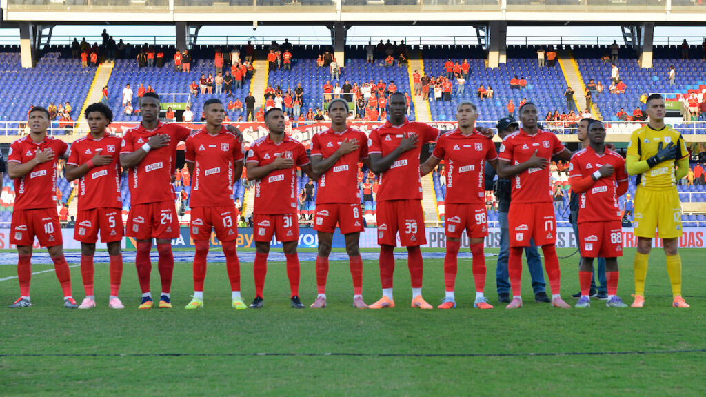 Jugadores de América de Cali, en un partido. - Vizzor Image.