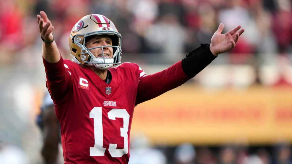 Brock Purdy durante el 49ers vs Titans