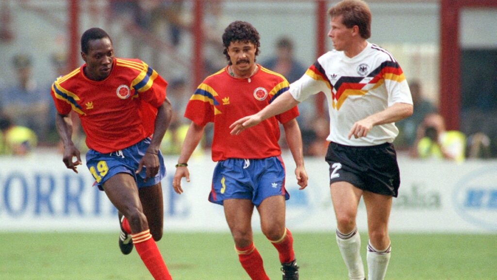 Colombia 1-1 Alemania en el Mundial de Italia 1990.