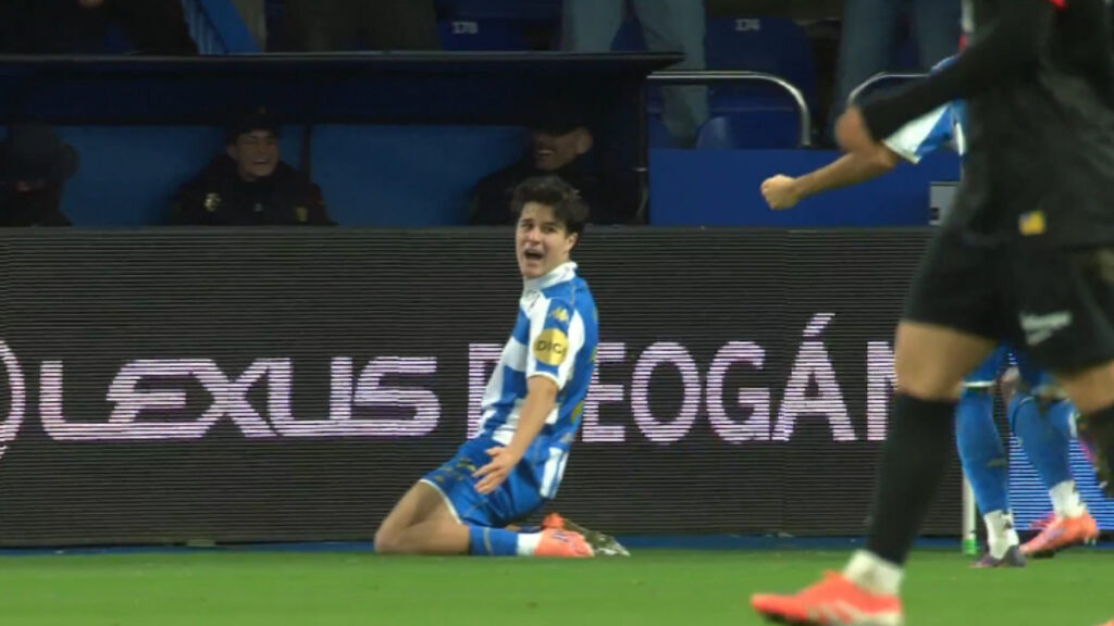 Mario Soriano celebra el gol. - captura de pantalla, @rfef.