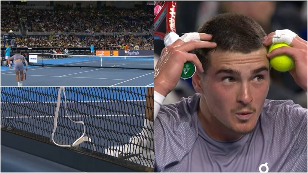 Joao Fonseca, apenado por romper la red