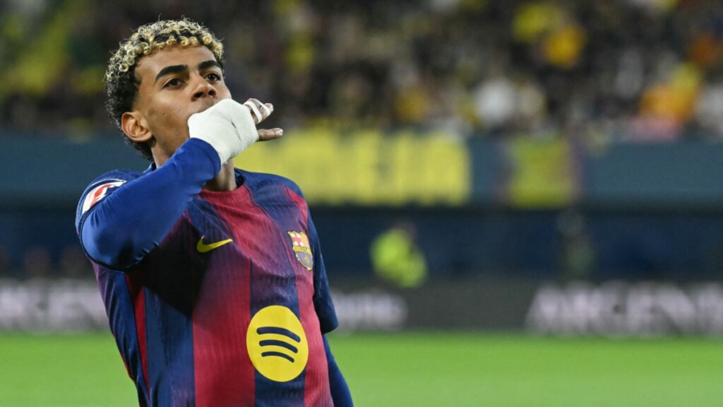 El festejo polémico de Lamine Yamal