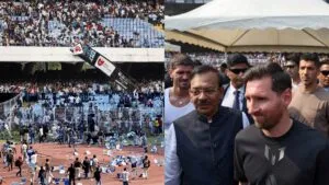 ¡Caos en evento de Lionel Messi en la India! aficionados lanzan sillas y botellas