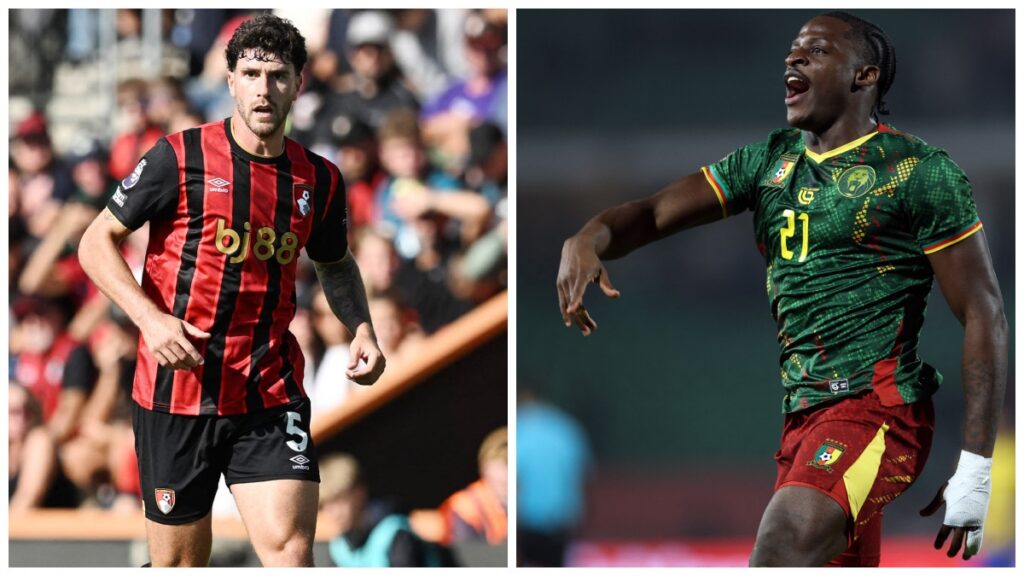 Marcos Senesi y Etta Eyong | Graham Hunt / ProSportsImages / DPPI via AFP | FRANCK FIFE / AFP