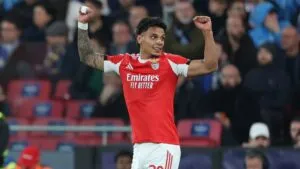 Richard Ríos celebra a lo grande: bautismo de gol en la Champions League