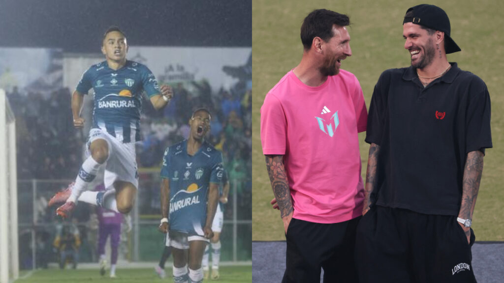 Santis, Messi y De Paul.
