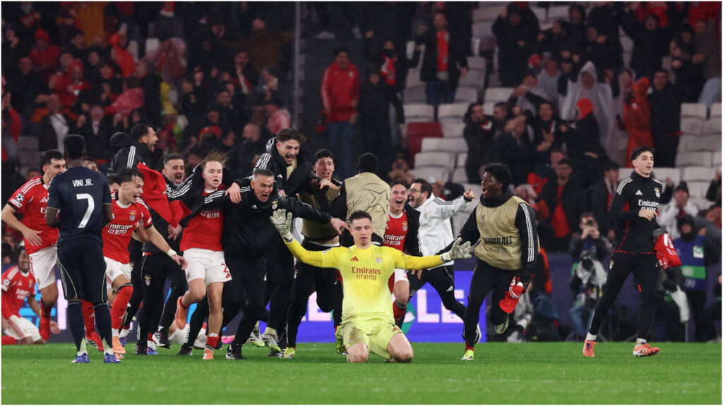 Un momento único de Anatoliy Trubin. Reuters