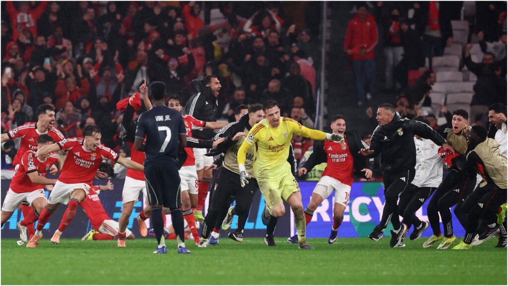 Eufórico festejo de Anatoliy Trubin. Reuters