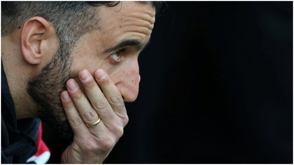 El Manchester United empató 1-1 con el Leeds United, una situación que habría sido la gota que derramó el vaso en la gestión de Rúben Amorim | Action Images via Reuters/Paul Childs