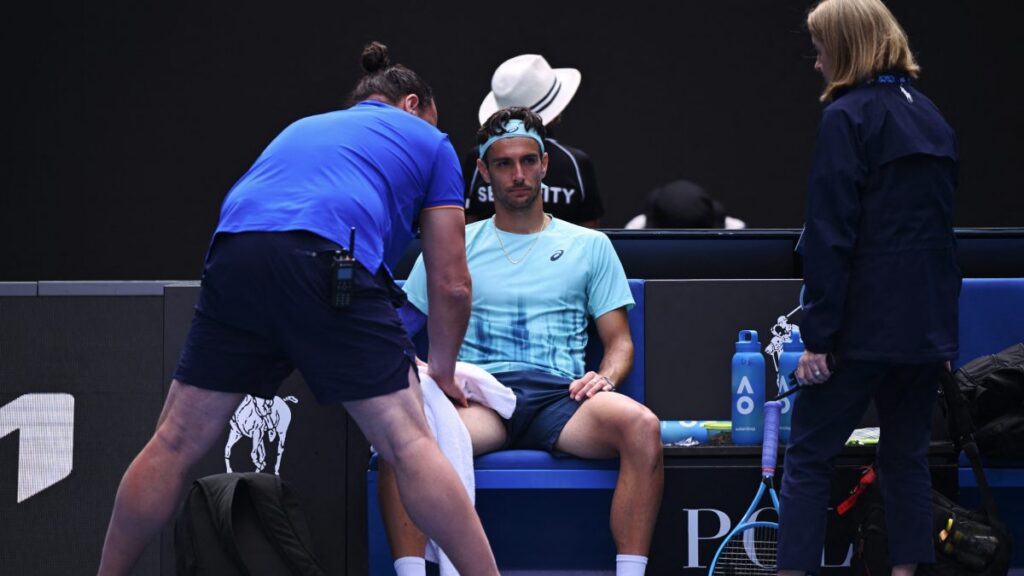 Musetti pidió tiempo para ser atendido. Reuters