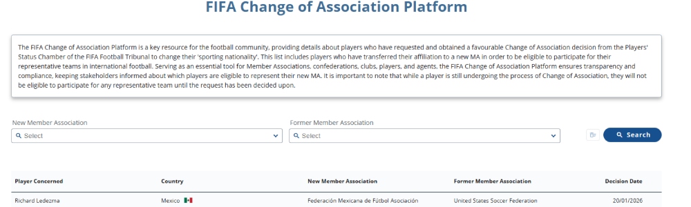 Ledezma es del Tri para la FIFA