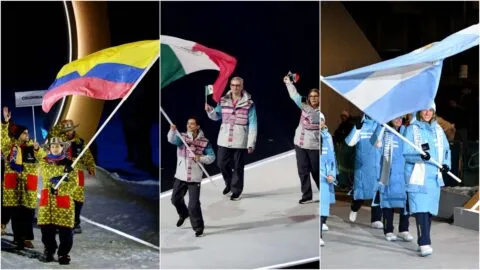 La delegación latina se luce en la inauguración de Milano Cortina 2026