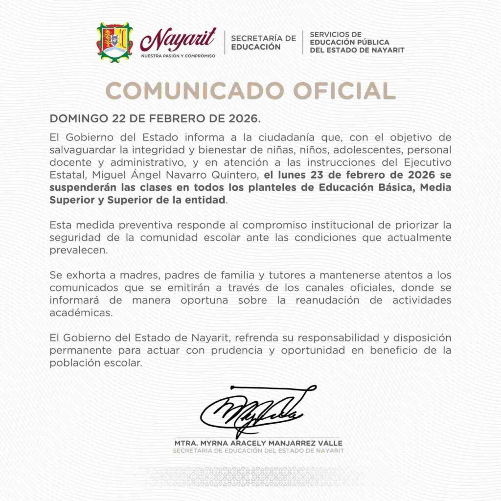 suspensión de clases en educación básica, media superior y superior