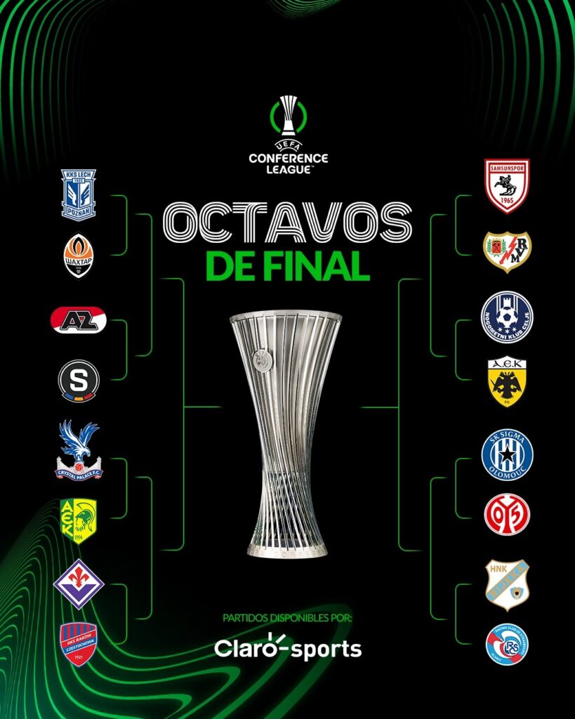 Los cruces de Octavos de Final de la Conference League, en vivo por Claro Sports