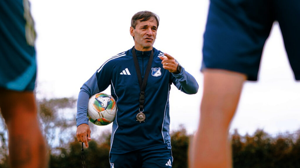 Fabián Bustos, en un entrenamiento. - Millonarios FC.