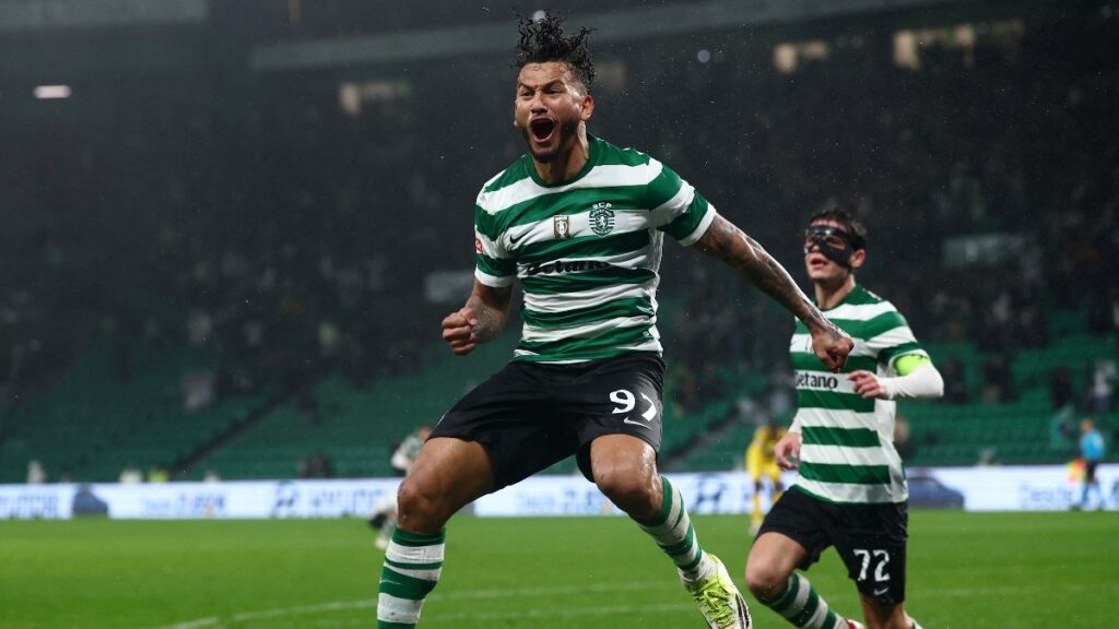 Luis Suárez con el Sporting de Portgual. REUTERS/Pedro Nunes