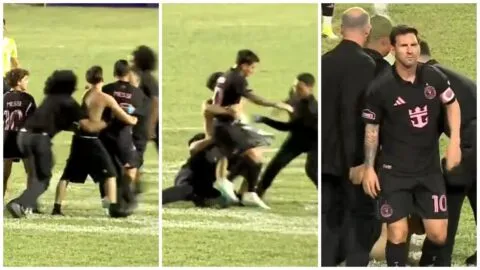 Caos en Puerto Rico: Messi termina en el césped tras irrupción de aficionados