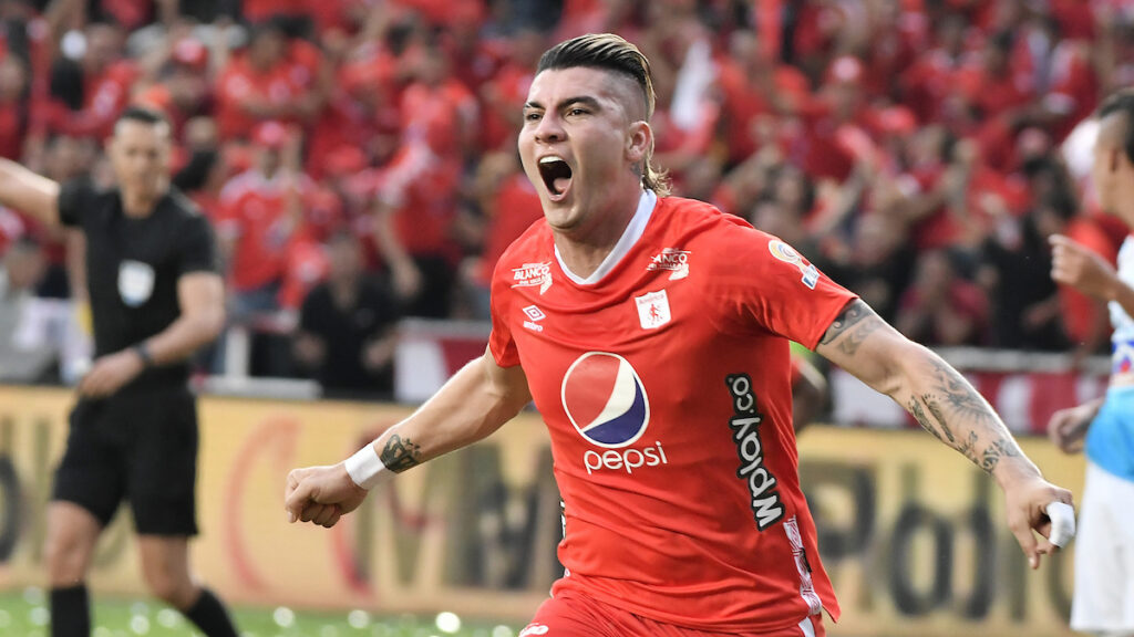 Michael Rangel celebra un gol con América de Cali. - Vizzor Image.