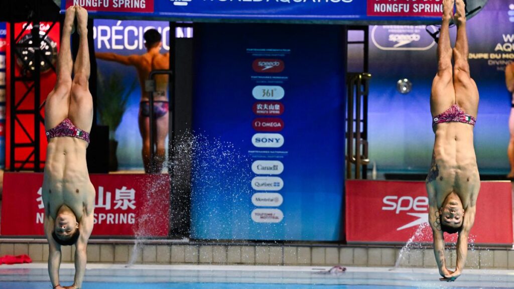 Osmar Olvera y Juan Celaya se quedaron en el segundo lugar de la Copa del Mundo de Clavados celebrada en Montreal, Canadá