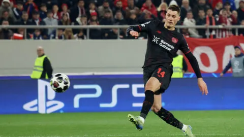 Patrik Schick, héroe absoluto del Bayer Leverkusen en la visita a Olympiacos