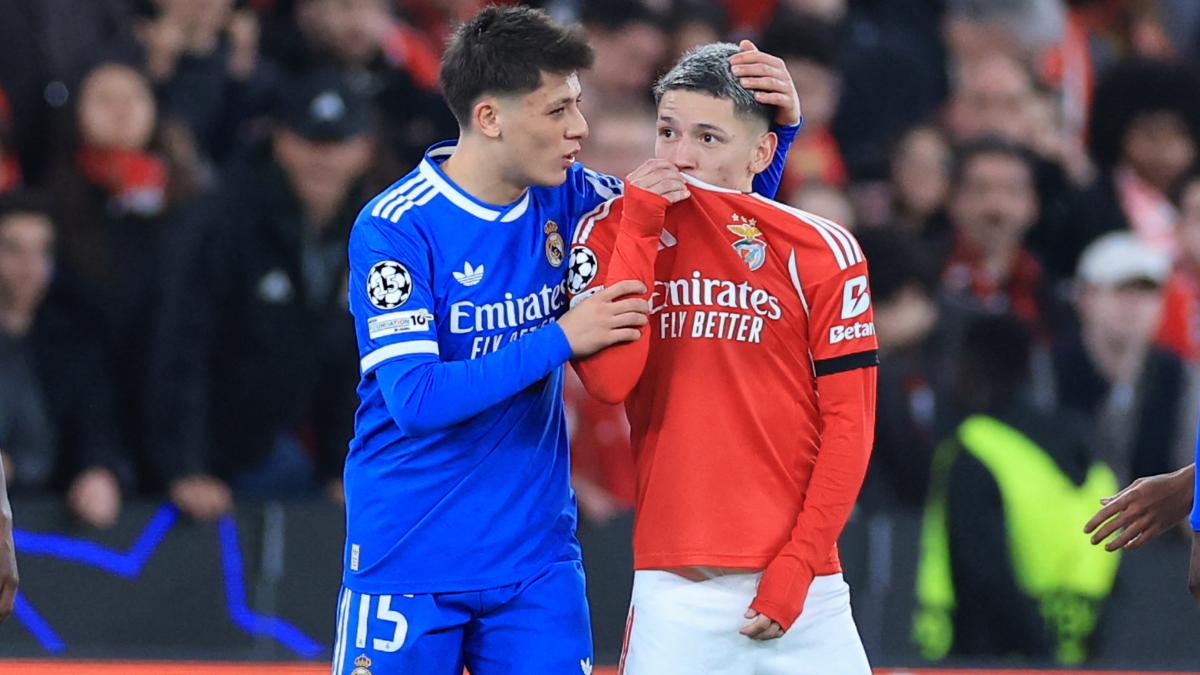 Prestianni durante el partido de ida entre Benfica y Real Madrid