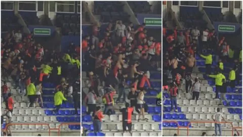 ¡Inaceptable! Aficionados del Atlas enfrentan a la seguridad en pleno partido ante Pachuca