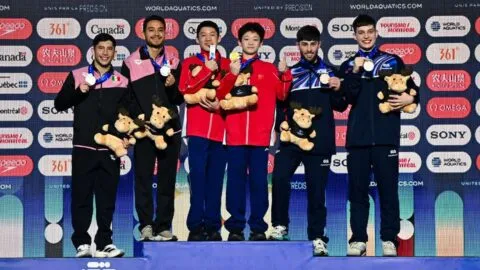 Kevin Berlín y Randal Willars se cuelgan la plata en la plataforma sincronizada de la Copa del Mundo de Clavados