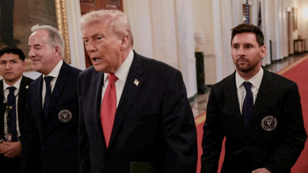 Leo Messi entró junto a Trump al salón de la Casa Blanca