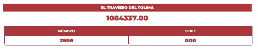 Resultados. - Lotería del Tolima.