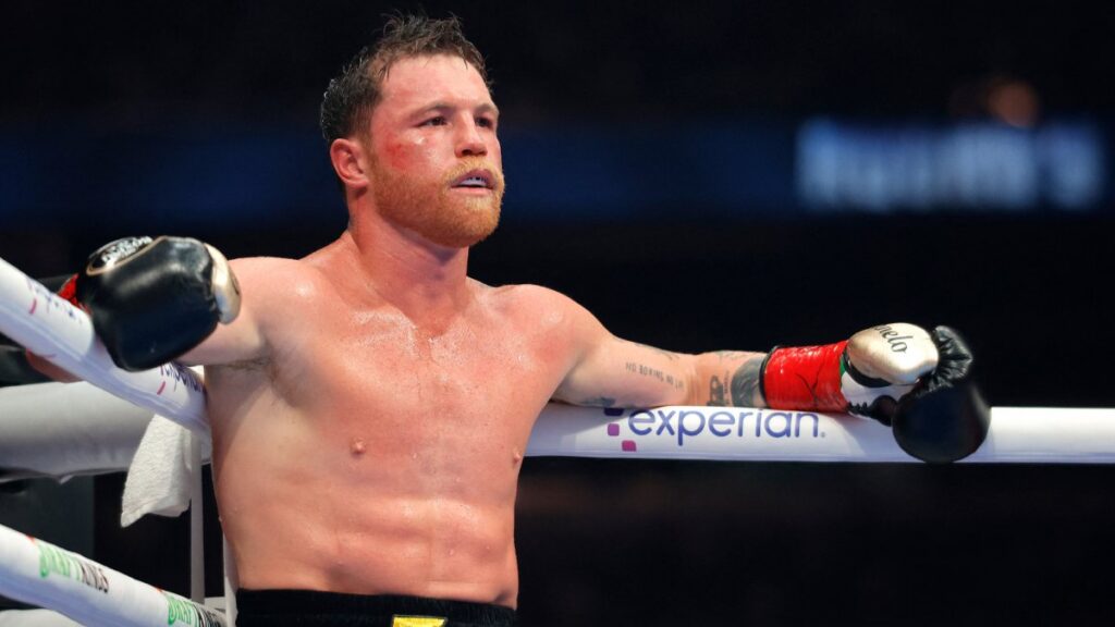 Canelo Álvarez en pelea contra Terence Crawford